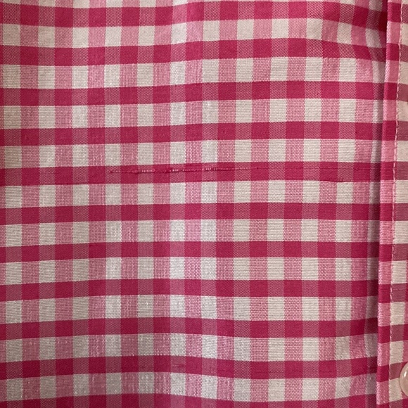 VTG Ralph Lauren Pink White Gingham Silk Button Down Shirt - Picture 11 of 12